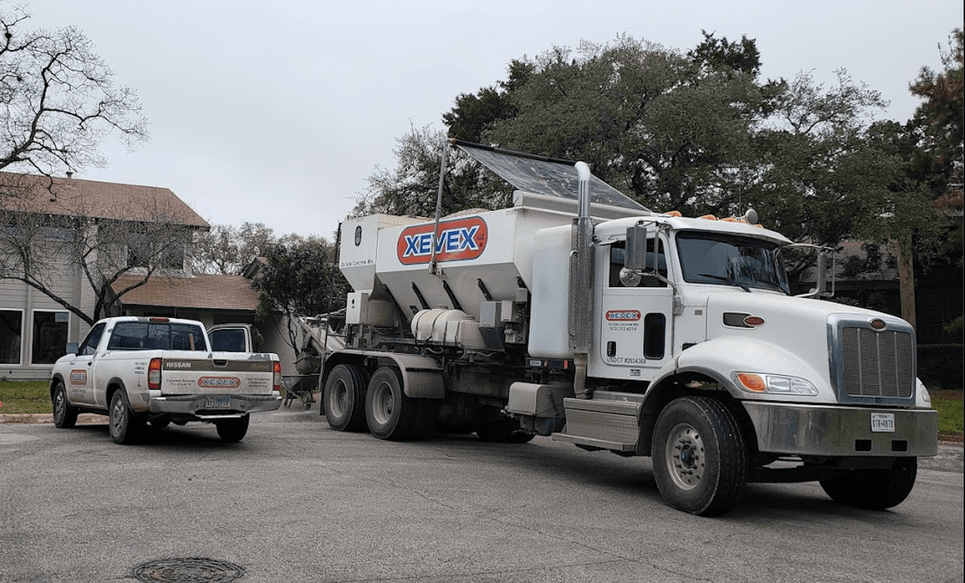 XEVEX ready-mix concrete truck serving Central Texas